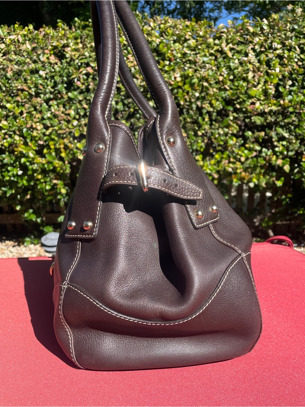 Dooney & Burke Dark Brown Annalisa Logo Lock Satchel - Picture 4 of 9